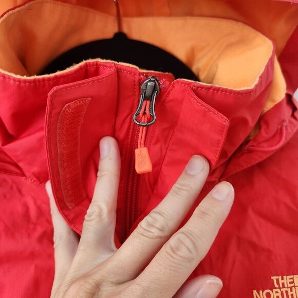 The North Face Hyvent Hooded Windbreaker Jacket Coral Orange Packable Hood XS - Picture 7 of 16